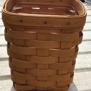 Longaberger Vintage 1996 handwoven basket with plastic insert.